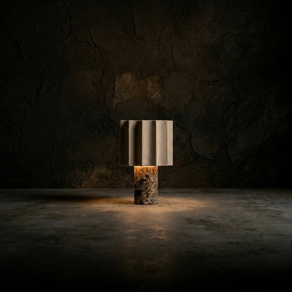 Wabi-Sabi Marble Base Table Lamp — Coffee